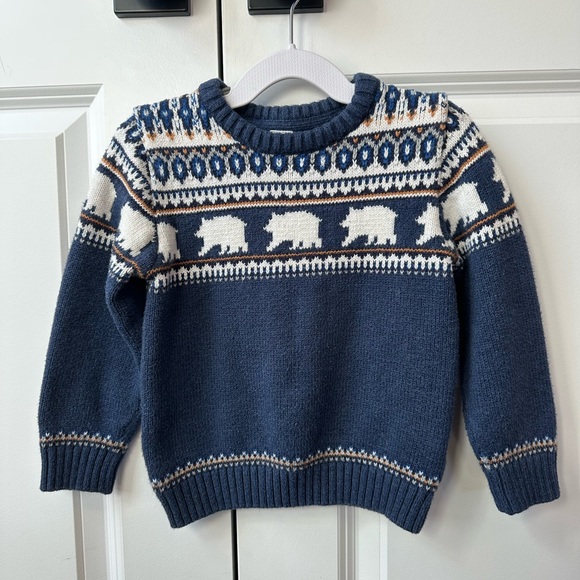 Janie and Jack Boys Navy Polar Bear Sweater (Size 3) - Picture 1 of 5